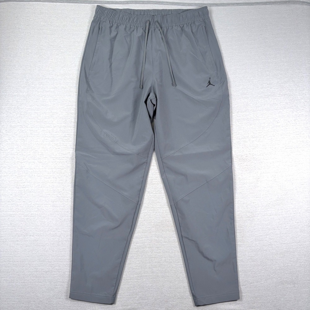 Nike Jordan Sport Dri-FIT Woven Pants Mens Size L Gray Poly Spandex Drawstring